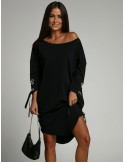 Black dress with ties 1403 - Online store - Boutique